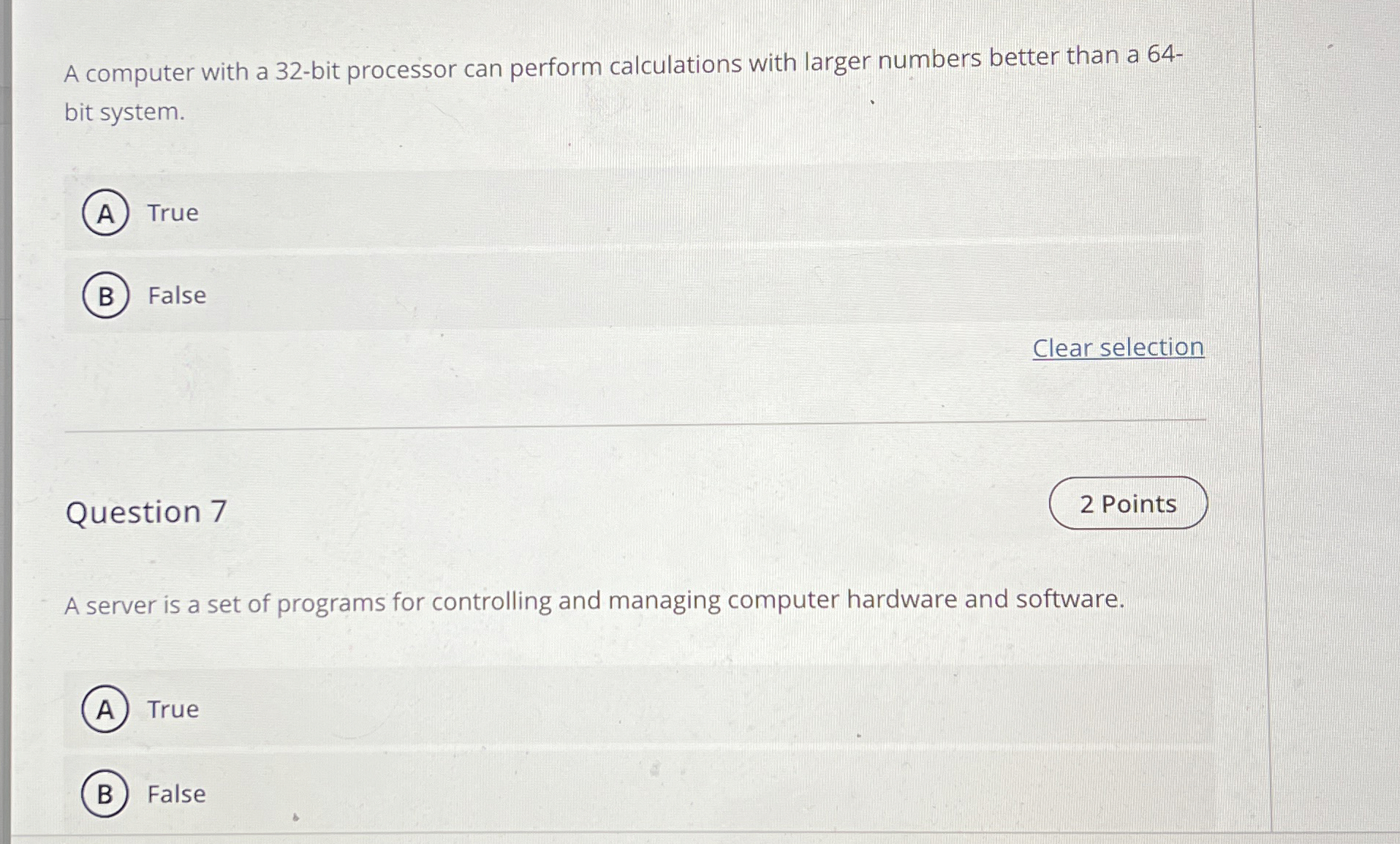 Solved A computer with a 32bit processor can perform