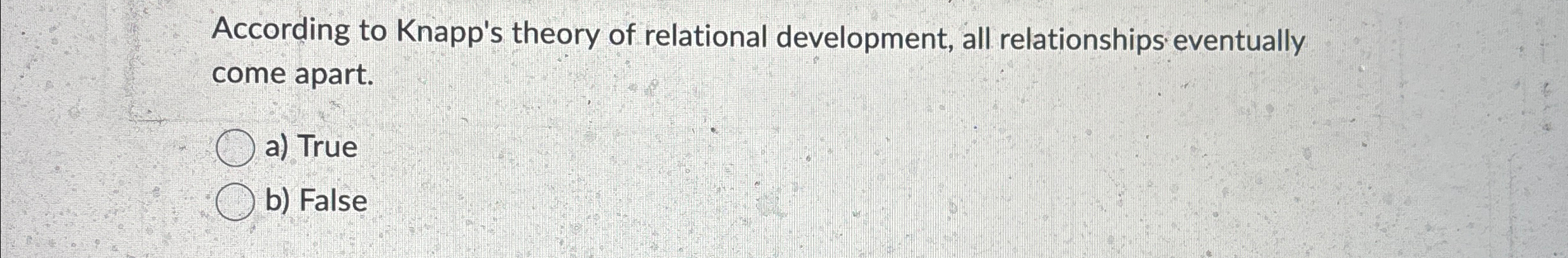 Solved According to Knapp's theory of relational | Chegg.com