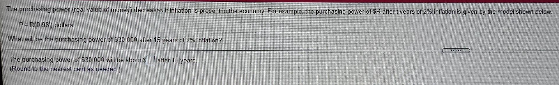 Solved The purchasing power (real value of money) decreases | Chegg.com