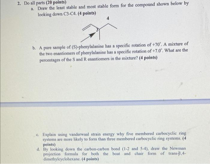 Solved Do All Parts Points A Draw The Least Stable Chegg Com