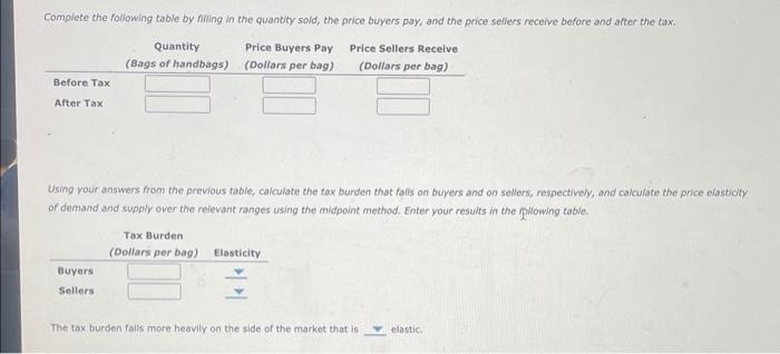 Solved 7. Effect of a tax on buyers and sellers The | Chegg.com