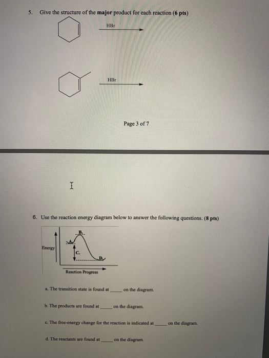 Solved 5. Give the structure of the major product for each | Chegg.com