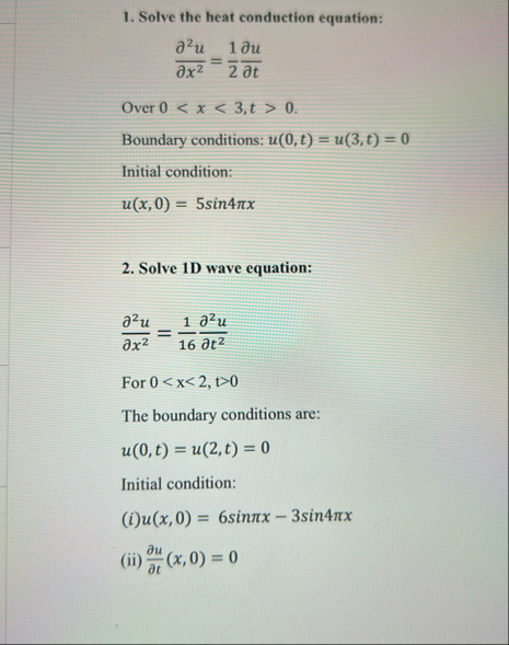 Solved Solve the heat conduction | Chegg.com