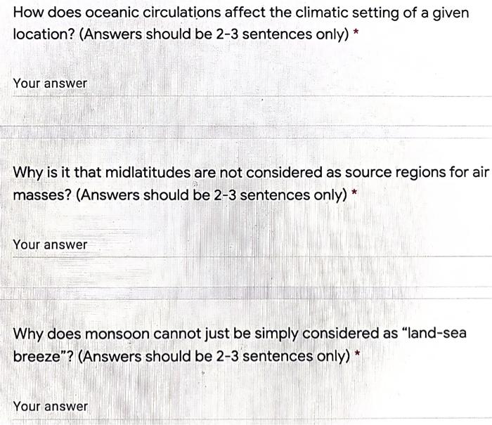 Solved How does oceanic circulations affect the climatic | Chegg.com ...