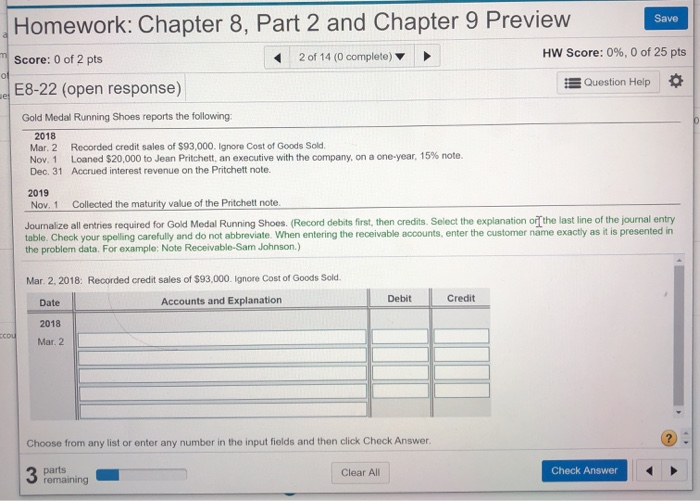 Solved Save Homework: Chapter 8, Part 2 and Chapter 9 | Chegg.com