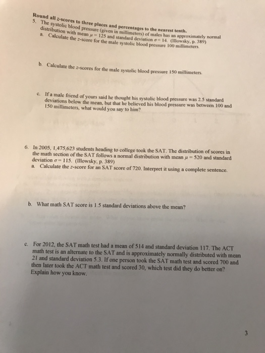 Solved Round All Scores To Three Places And Percentages T Chegg Com