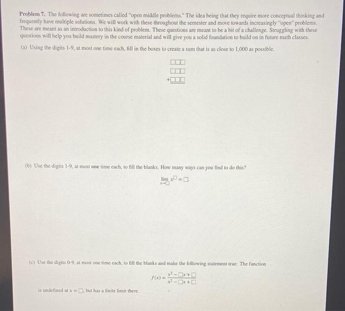 Solved Problem 7. The following are sometimes called 