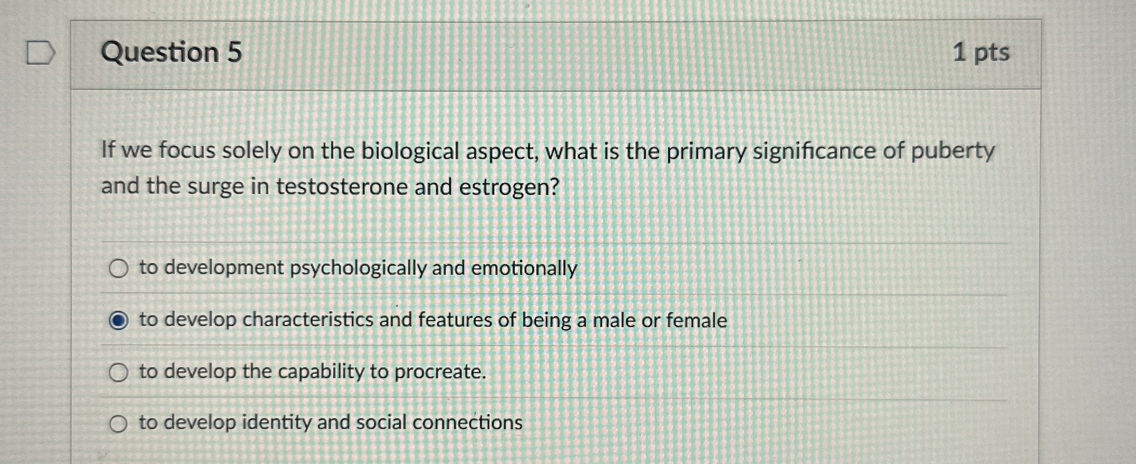 Solved Question Ptsif We Focus Solely On The Biological Chegg Com