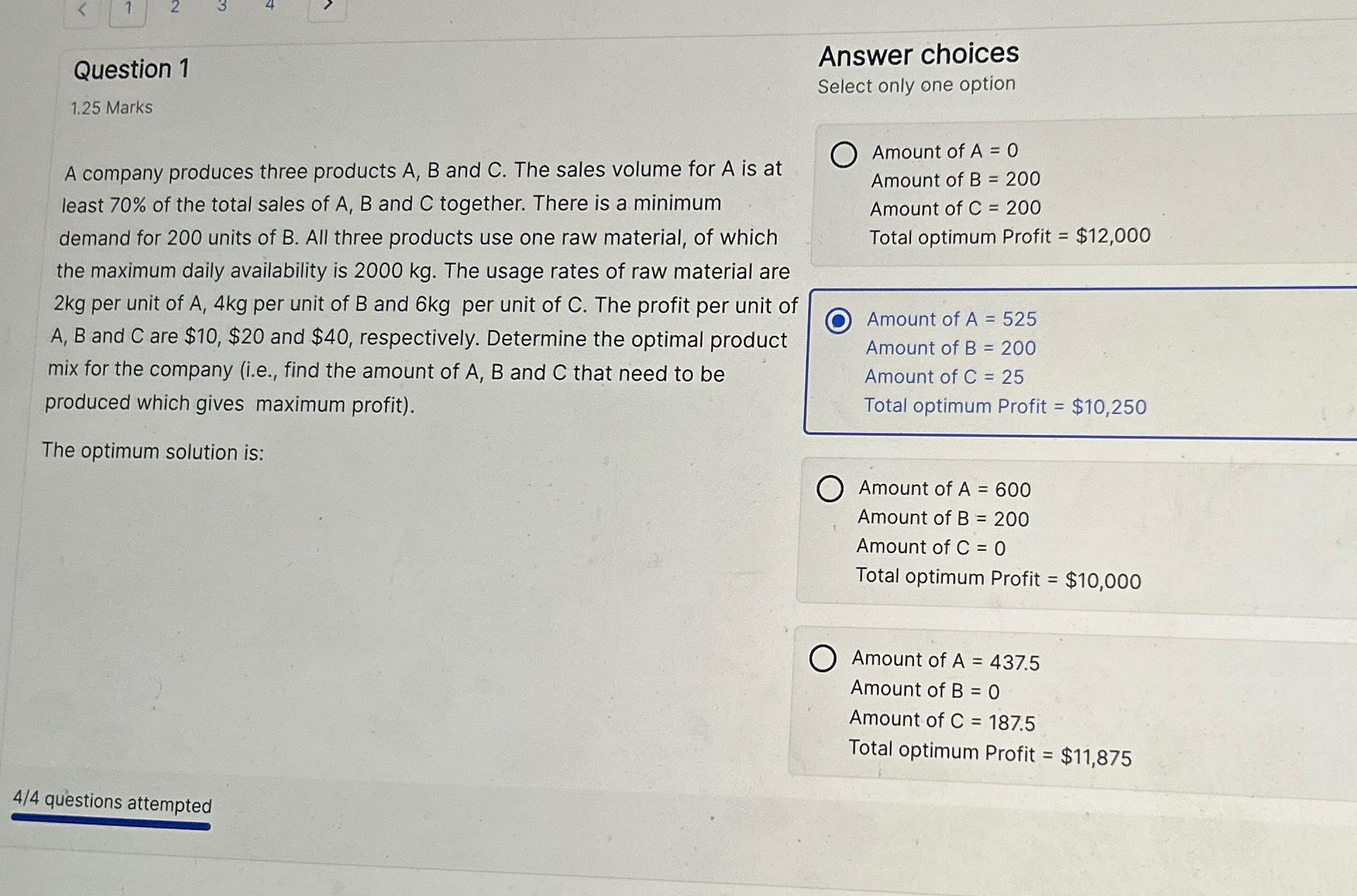 Solved Question 11.25 ﻿MarksA company produces three | Chegg.com