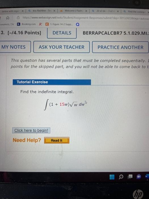 This question has several parts that must be completed sequentially. points for the skipped part, and you will not be able to