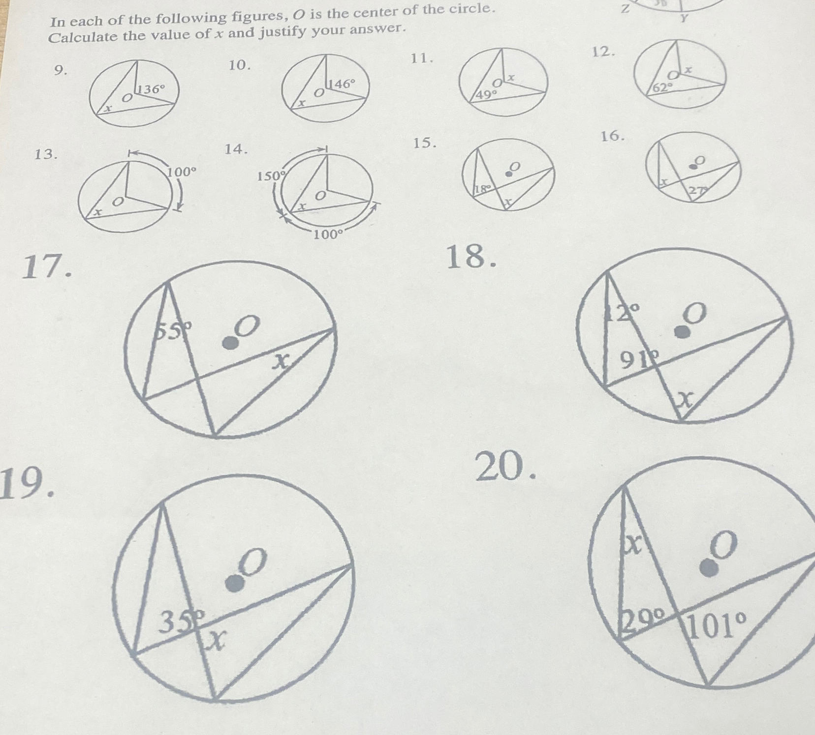 Solved in each question, calculate the value of x and | Chegg.com