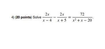 Solved x−42x−x+52x=x2+x−2072 | Chegg.com