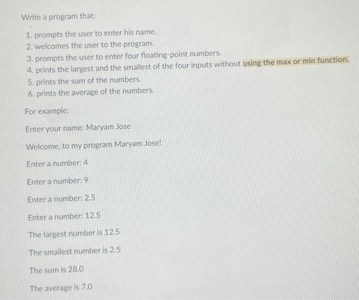 Solved write a python program using directions. Read | Chegg.com