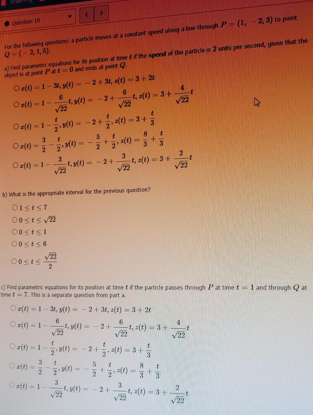 Solved Question 10 For The Following Questions A Particle 8026