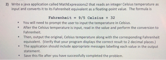 Solved 2) Write a java application called MathExpressions2 | Chegg.com