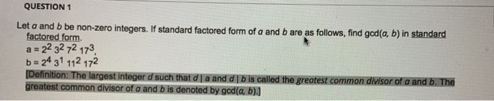 Solved QUESTION 1 Let A And B Be Non-zero Integers. If | Chegg.com