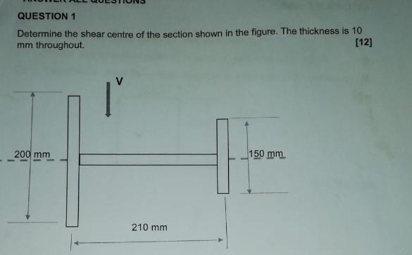 Solved Determine the shear centre of the section shown in | Chegg.com