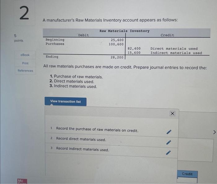 Solved A manufacturer's Raw Materials Inventory account