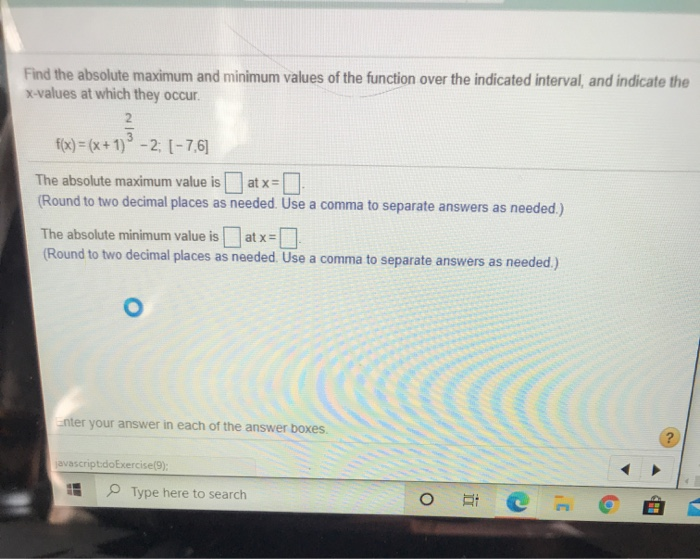 Solved find the absolute maximum and minimum values of the chegg