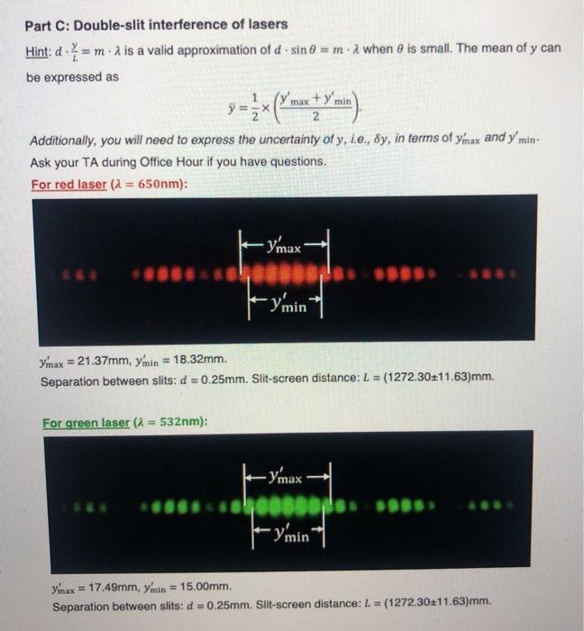 Solved Lab 4 - Wave Optics: Interference and Diffraction | Chegg.com