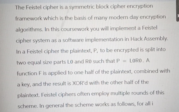 Solved The Feistel Cipher Is A Symmetric Block Cipher Chegg Solved The Feistel Cipher Is A Symmetric Block Cipher Chegg