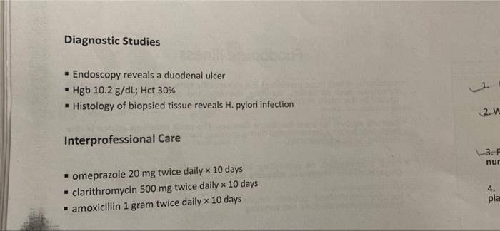 case study peptic ulcer answers