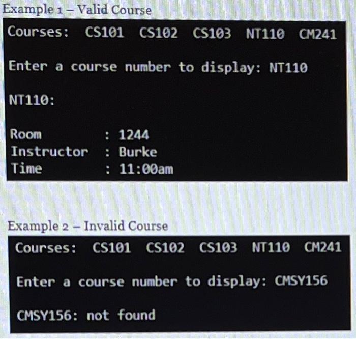 Solved Problem: CourseInfo up and Write a program that lets | Chegg.com