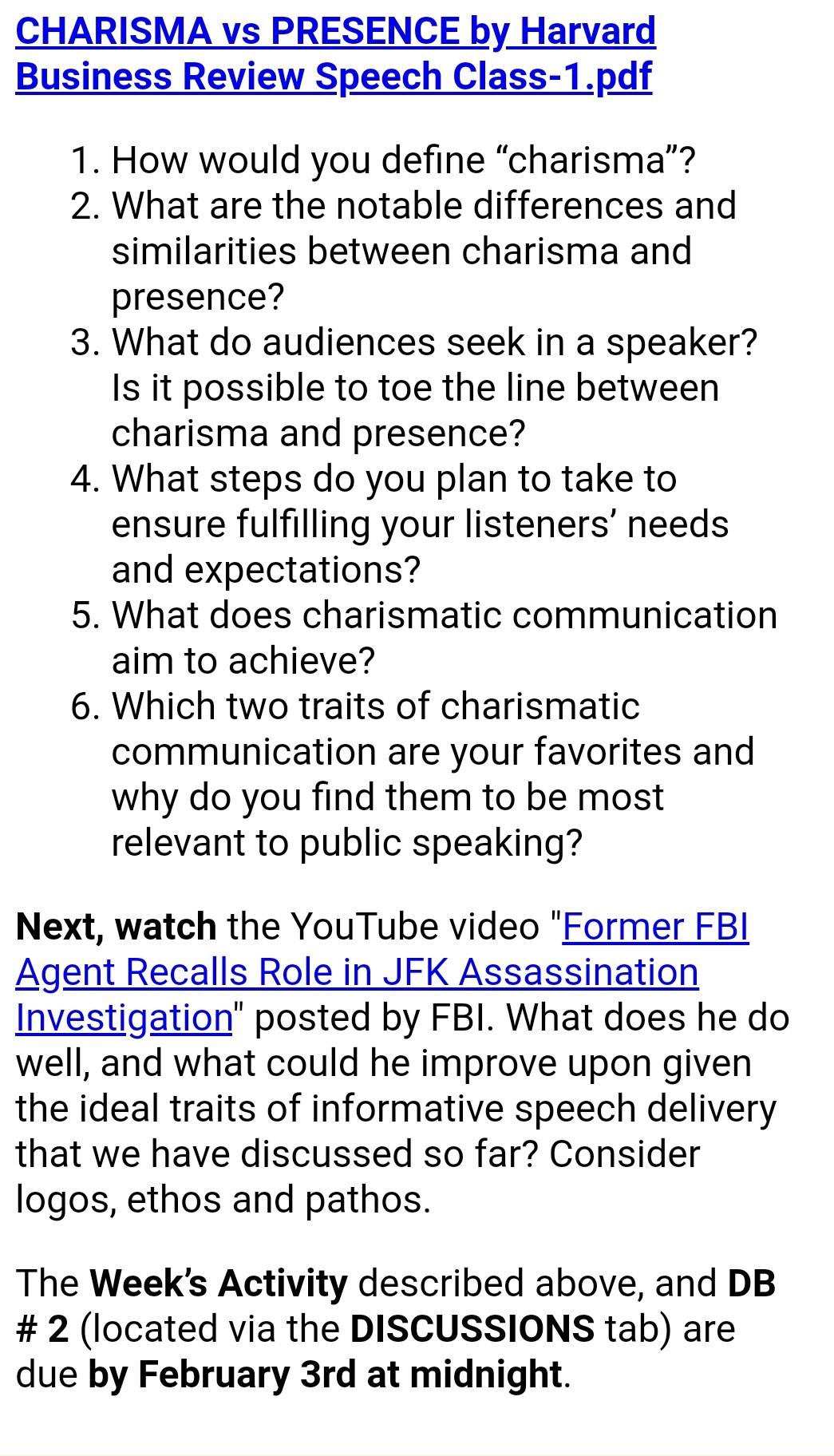 Solved CHARISMA vs PRESENCE by Harvard Business Review