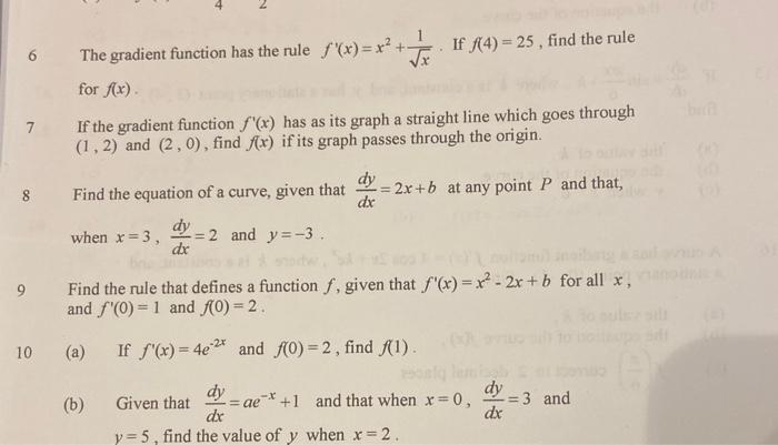 Solved The Gradient Function Has The Rule X X If 4 2 Chegg Com