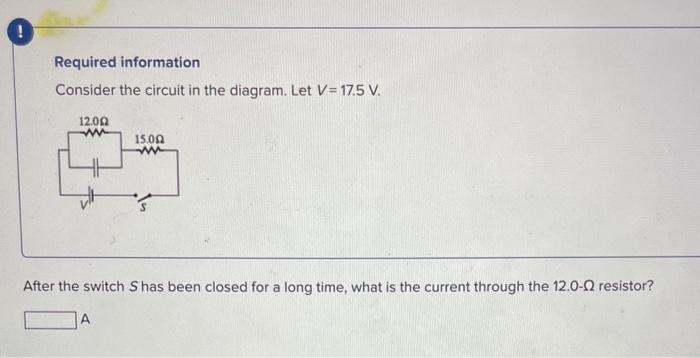 Solved Required information Consider the circuit in the | Chegg.com