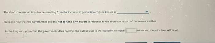 The short-run economic oufcome resulting from the increase in production costs is known as
Suppese new that the government de