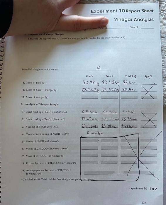 experiment 10 pre lab vinegar analysis