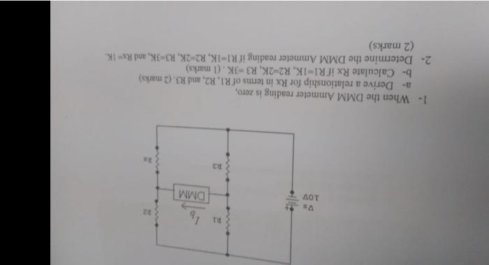 Solved RI 18 Vs 10V DMM 23 1- When the DMM Ammeter reading | Chegg.com