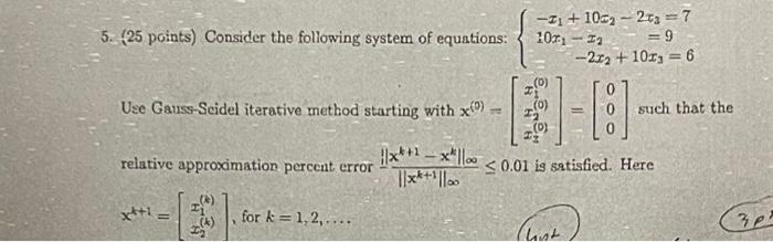Solved 5. 225 points) Consider the following system of | Chegg.com