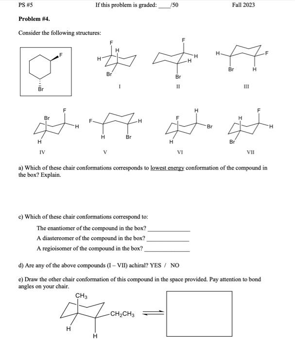 Solved a) Which of these chair conformations corresponds to | Chegg.com