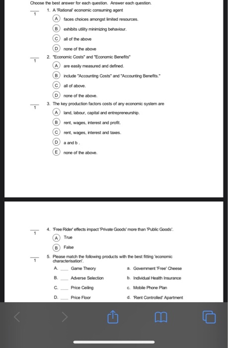 Solved Choose the best answer for each question Answer each | Chegg.com