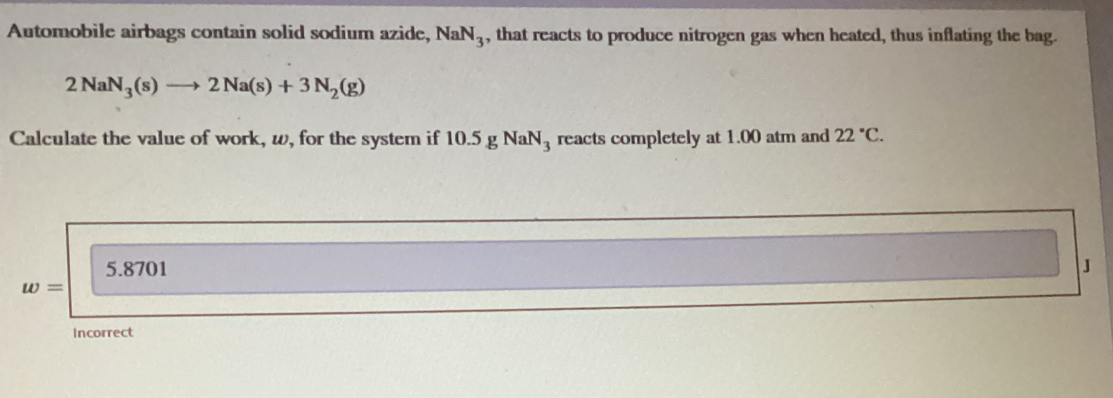 Solved automobile airbags contain solid sodium azide nan3 chegg