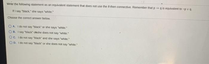 Solved Write the following statement as an equivalent | Chegg.com