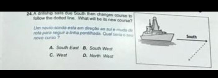 Solved 24. A dristhip suis oue South then changes courie to