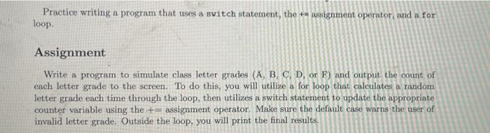 Solved Practice writing a program that uses a switch | Chegg.com