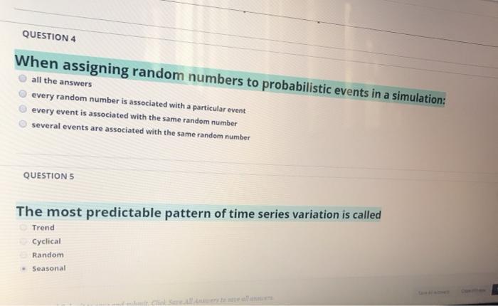 Solved QUESTION 4 When assigning random numbers to | Chegg.com