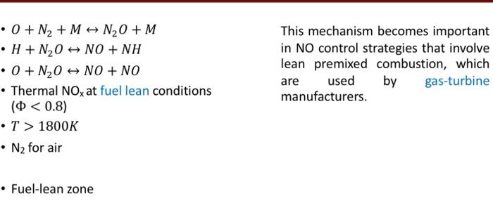 Solved For the N2O mechanism of NOx formation in the text | Chegg.com