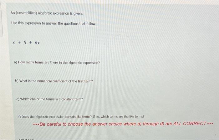 Solved Write the English phrase as an algebraic expression, | Chegg.com