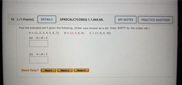 Find The Indicated Set – Set Theory Calculator – BAHG