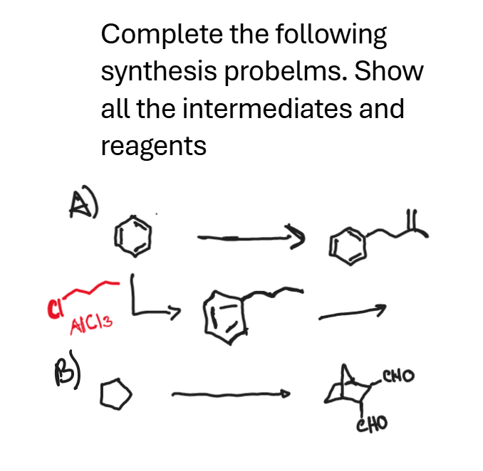 Synesis Problem Solved Complete the following synthesis probelms. Show all | Chegg.com