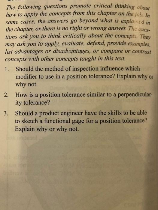 Solved The following questions promote critical thinking | Chegg.com