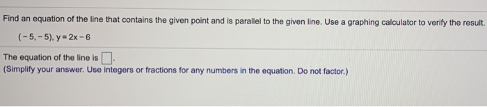 Solved Find an equation of the line that contains the given | Chegg.com
