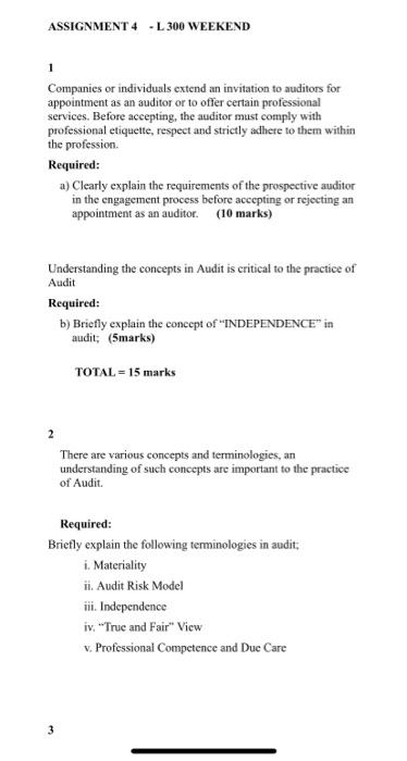 Solved Assignment 4 L 300 Weekend 1 Companies Or Individuals Chegg Com