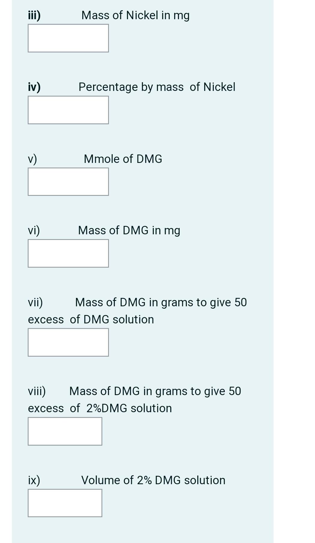 Solved Nickel (II) ions react quantitatively with