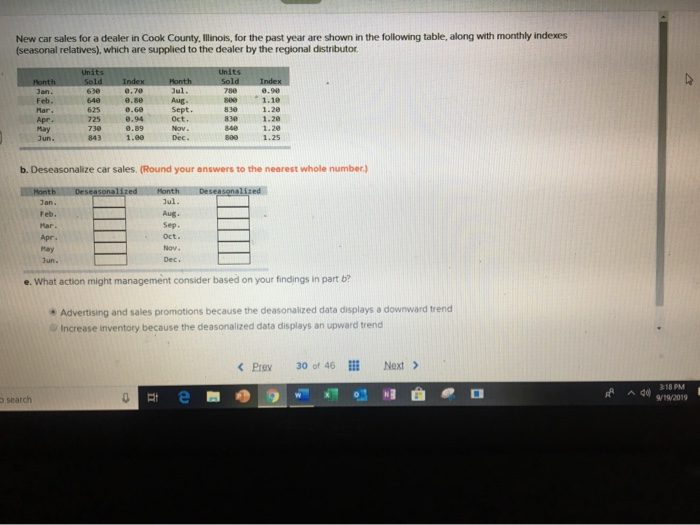 Solved New car sales for a dealer in Cook County, Illinois,